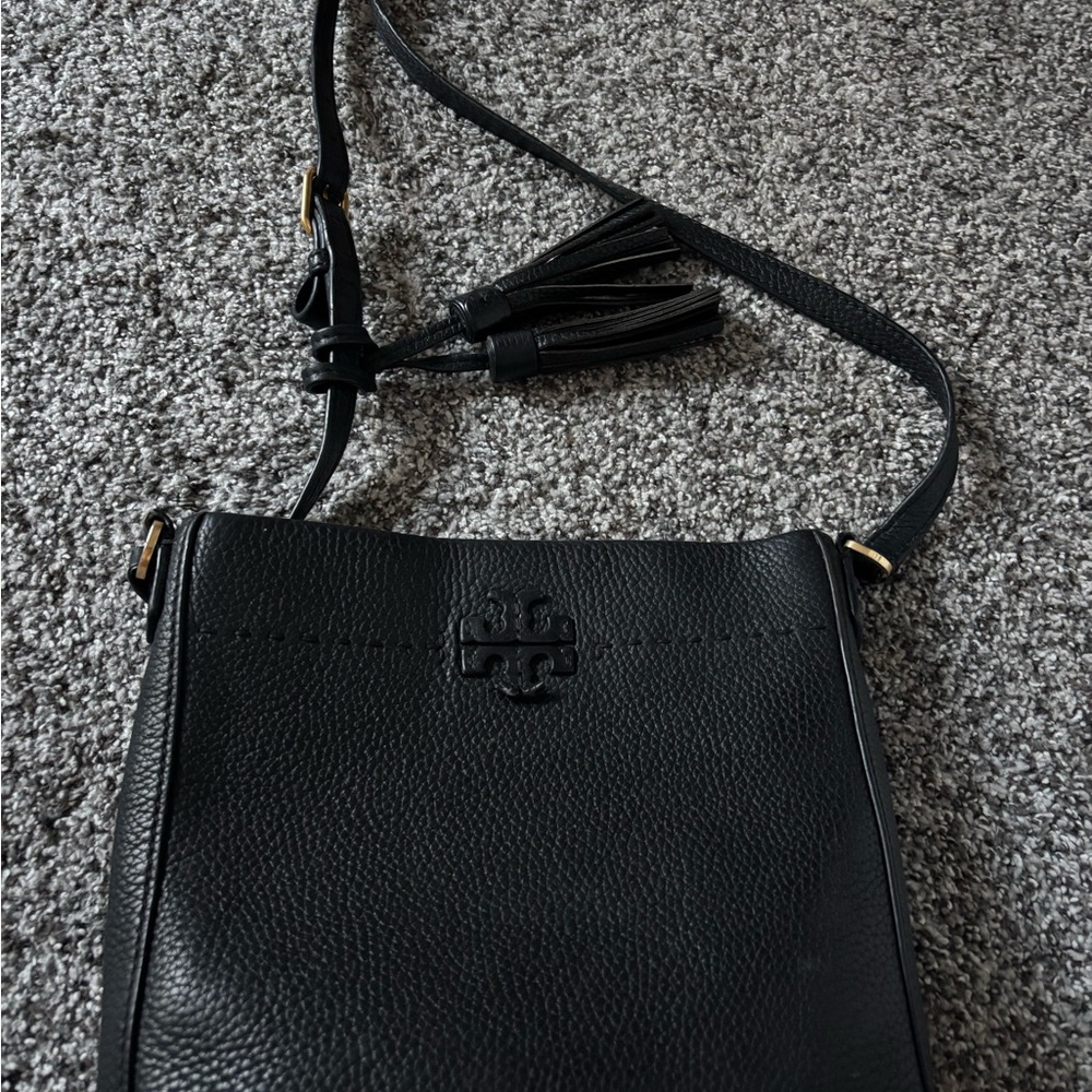 Tory Burch Black Pebbled Leather Crossbody Bag - Picture 3 of 3